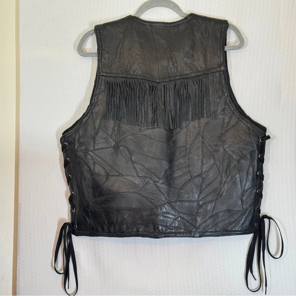 Vintage Navarre Genuine Buffalo Leather Fringe Vest XL – Italian Stone